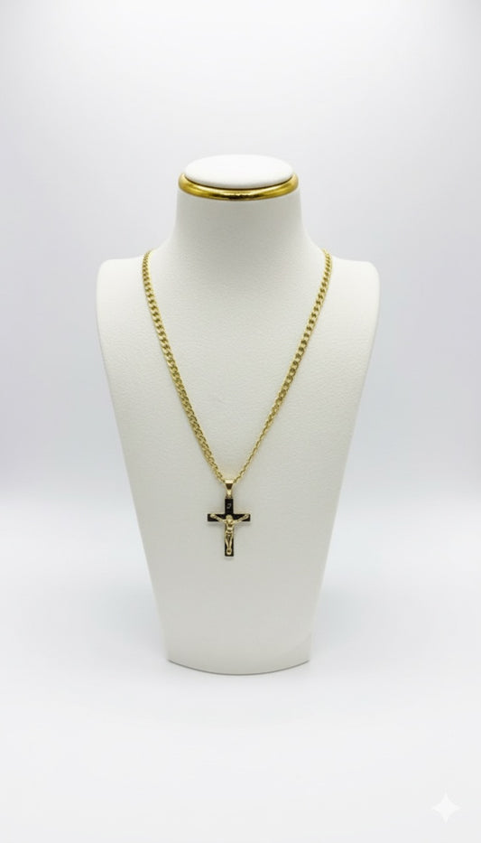 Cadena Martillada con dije de Cruz