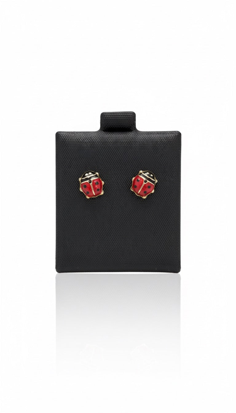 Aretes de mariquita 14k
