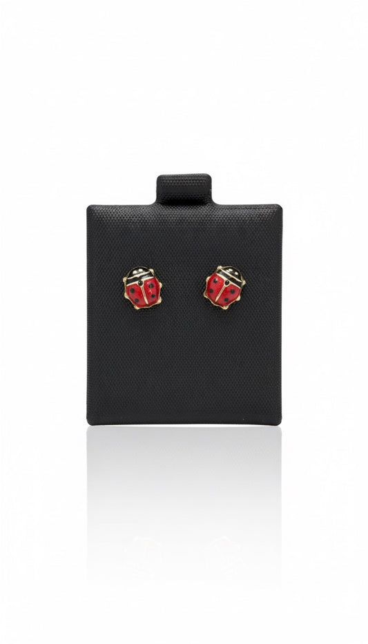 Aretes de mariquita 14k