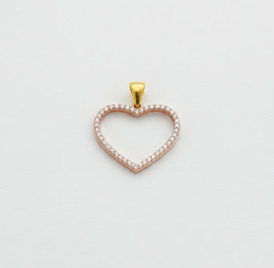 Dije de Corazón (Oro blanco y rosado)